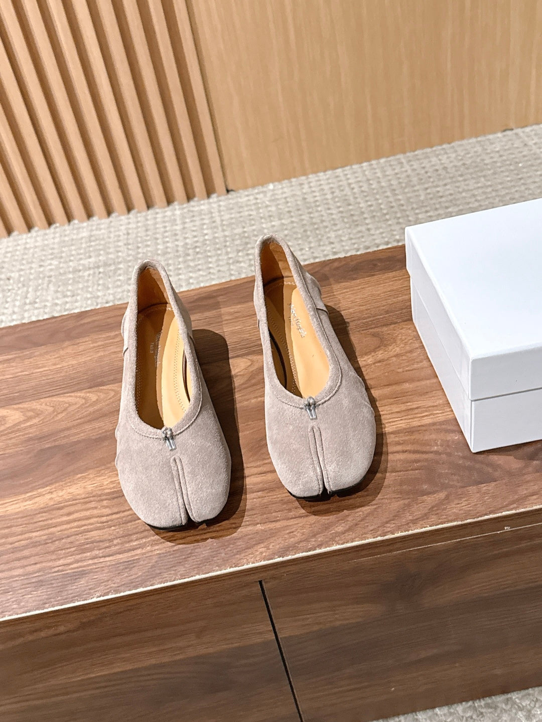 Taupe Tabi Ballerina Suede