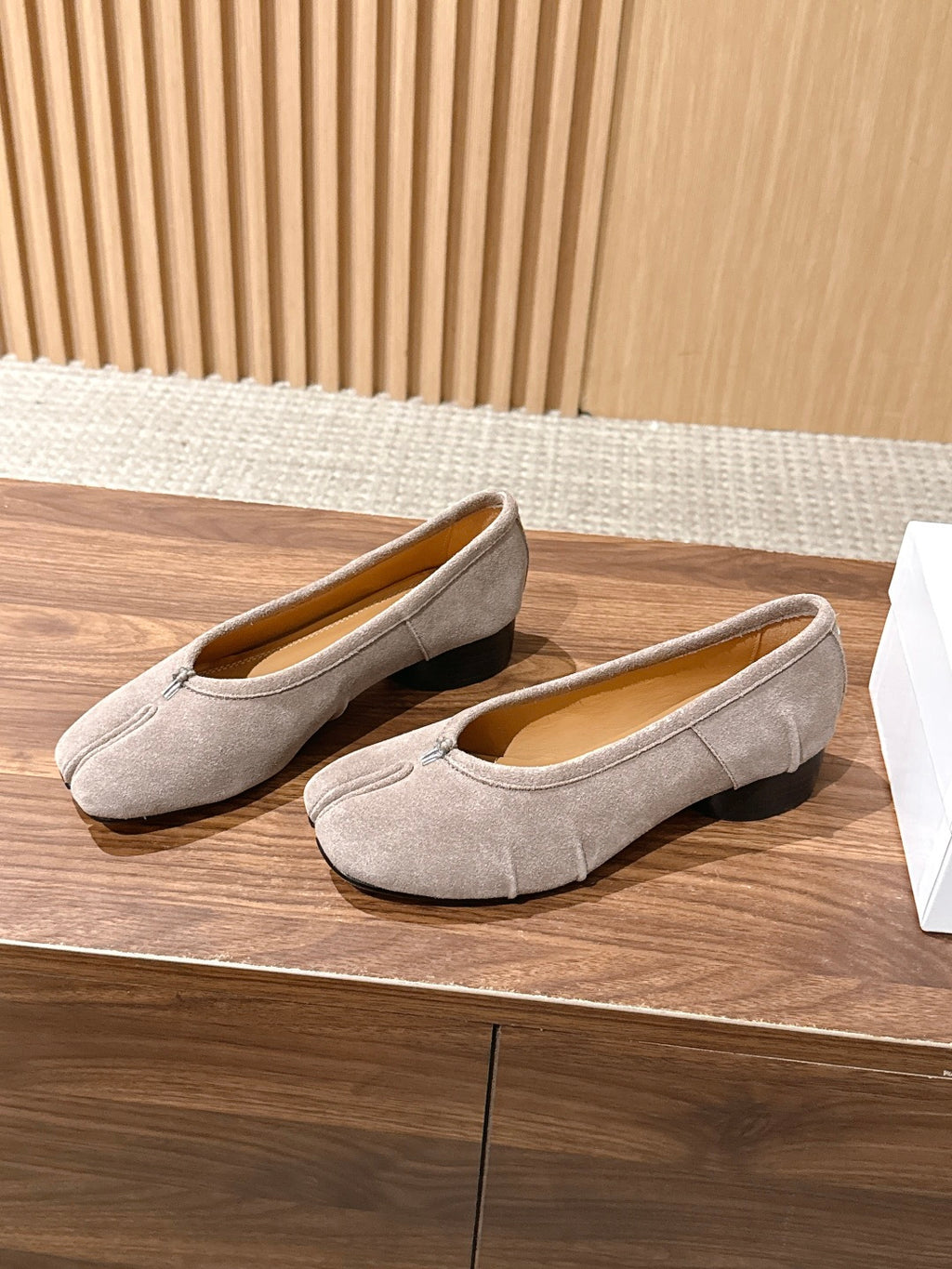 Taupe Tabi Ballerina Suede
