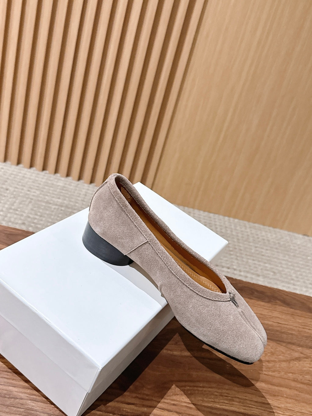 Taupe Tabi Ballerina Suede