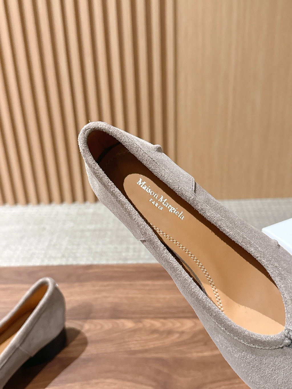 Taupe Tabi Ballerina Suede