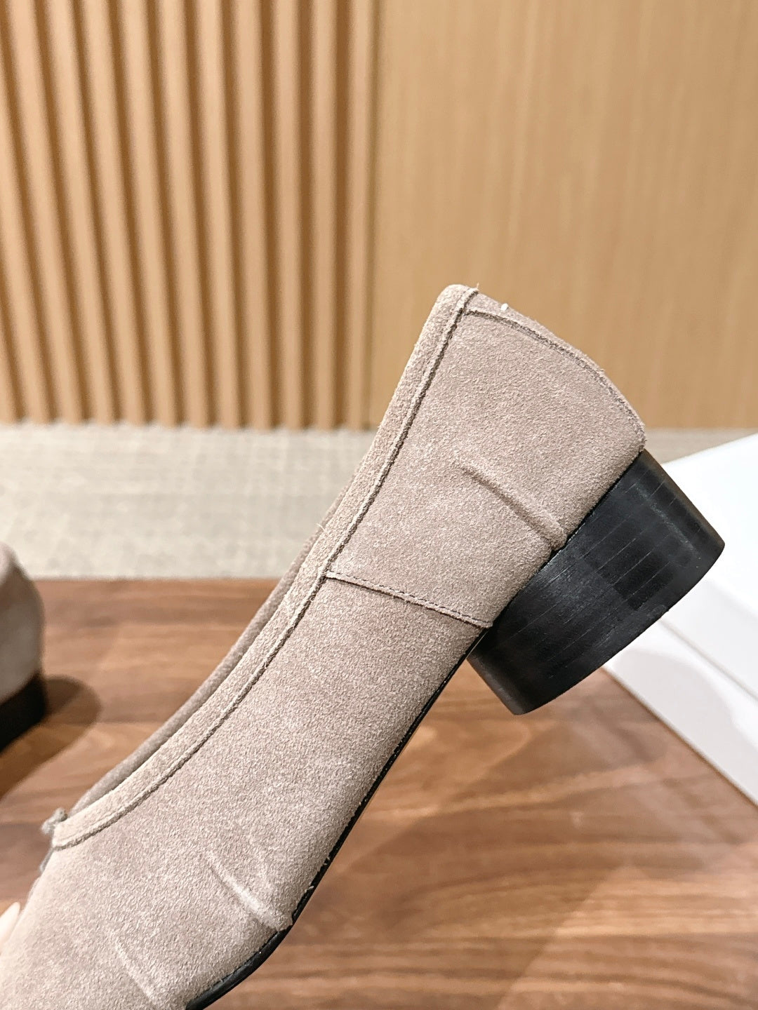 Taupe Tabi Ballerina Suede