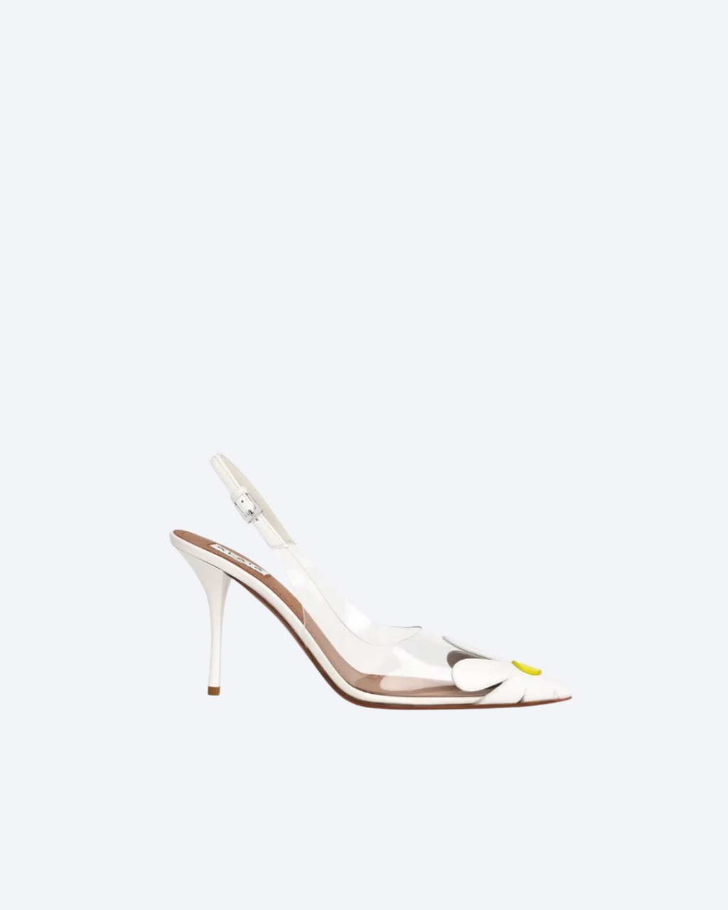 White Bloom Slingbacks In Leather - 1