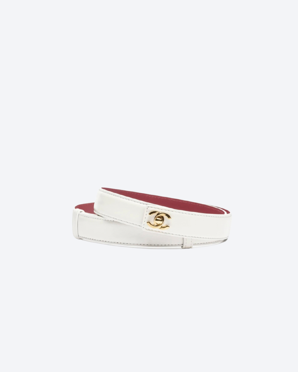 White & Gold Leather Belt