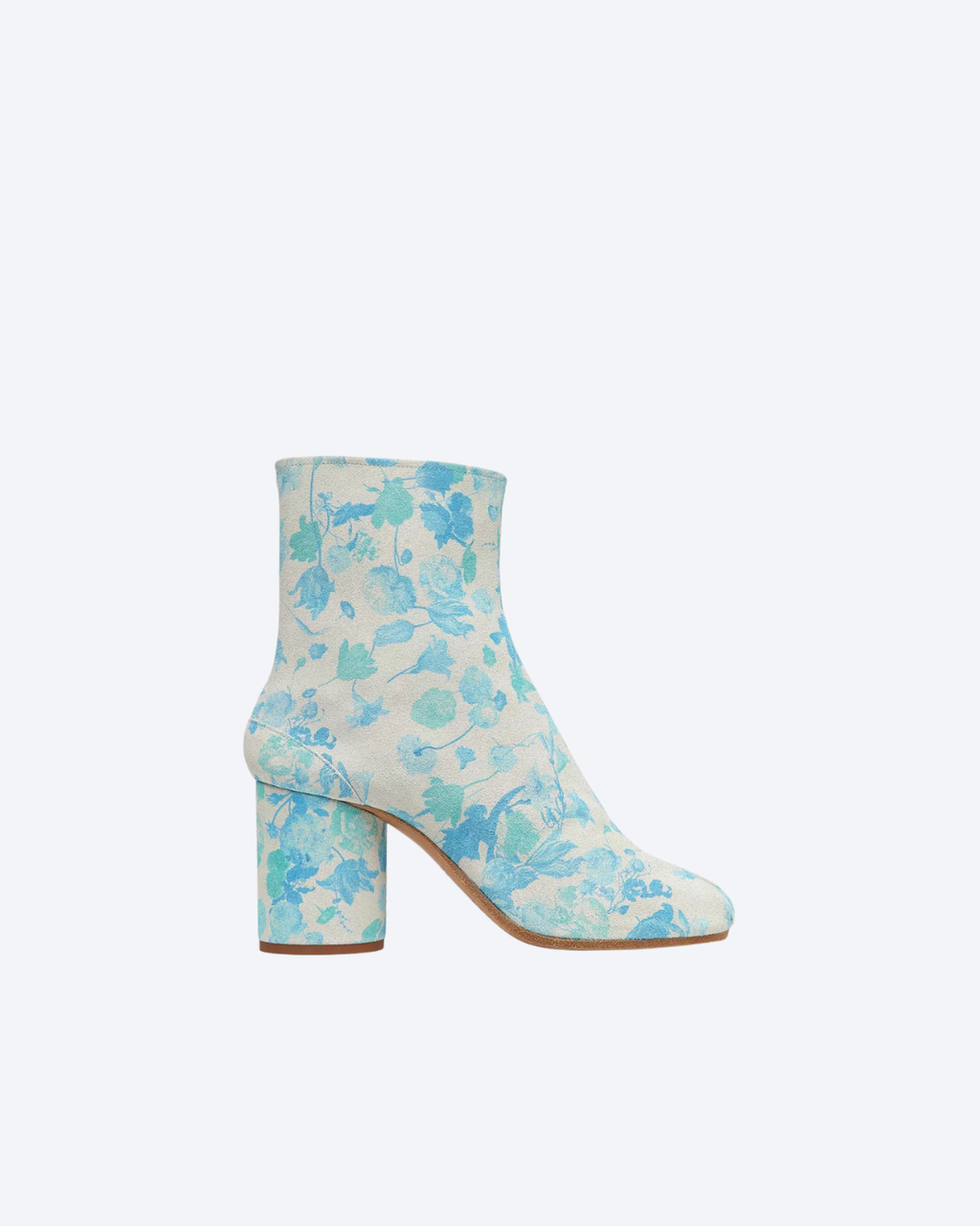 White & Light Blue Tabi Ankle Boots