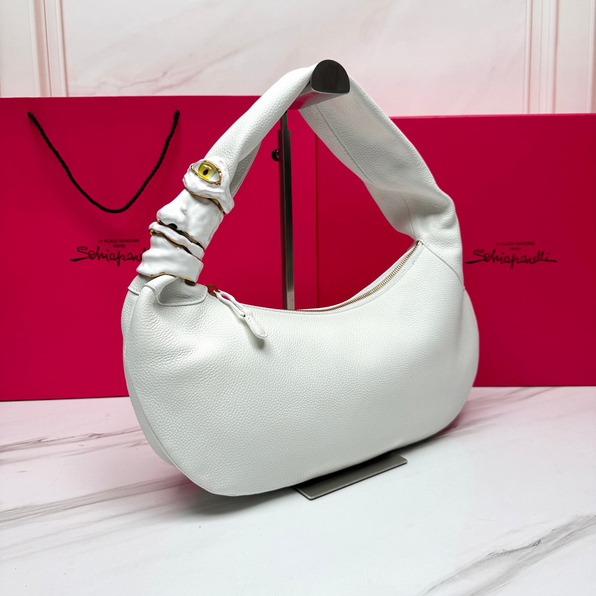 White Soufflé Baguette Bag - 3