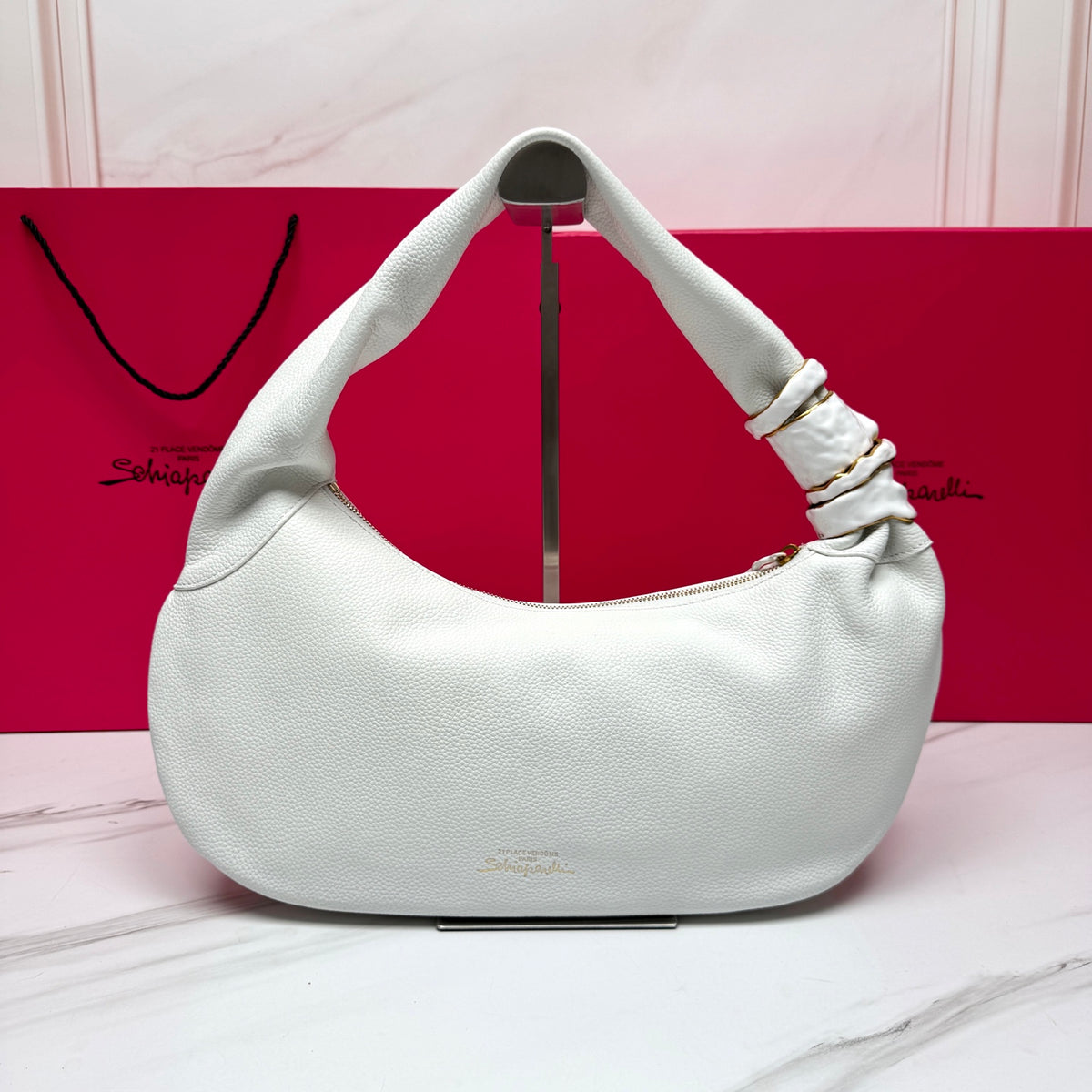 White Soufflé Baguette Bag - 4
